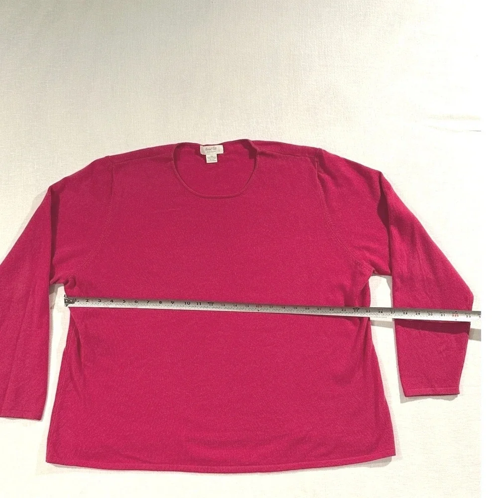 Marshall Fields Cashmere Sweater Magenta Pink Crew Neck Pullover‎ Womens 3X